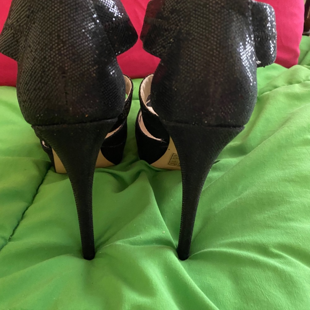 Michael Kors Berkeley Platform Black Glitter Heels - image 3